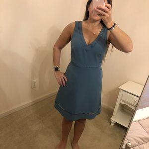 Loft blue v neck dress